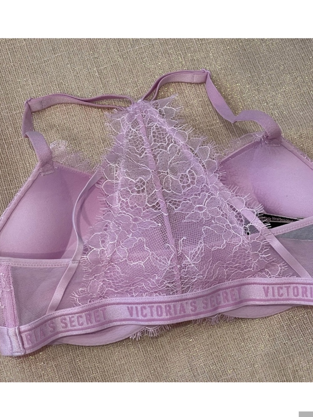 Victoria's Secret Bombshell Push-Up Bra in the shade Purple Whispy Lace 34C NWOT - Picture 3 of 4